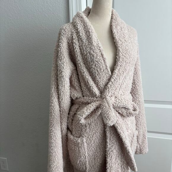 Pottery Barn Soft & Cozy Teddy Bear Lounge Bath Robe Cream Sz L - Picture 10 of 10